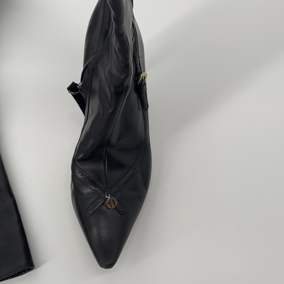 FENDI Black Leather Heeled Boots Tall Zipper - Picture 5 of 15